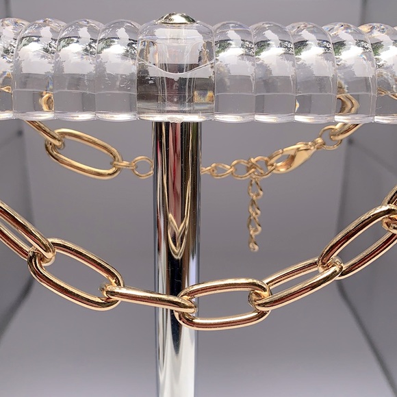 Chunky Gold Paper Clip Chain Necklace - Picture 3 of 4